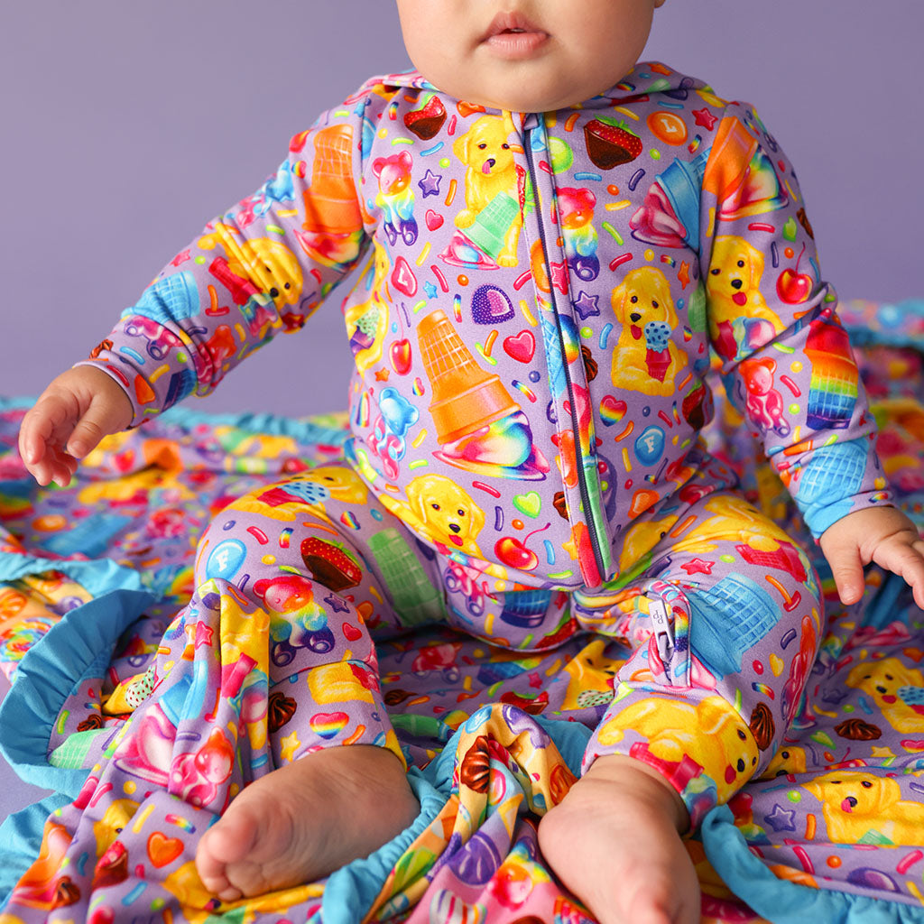Lisa Frank® Casey & Caymus French Terry Zippered Hooded Romper