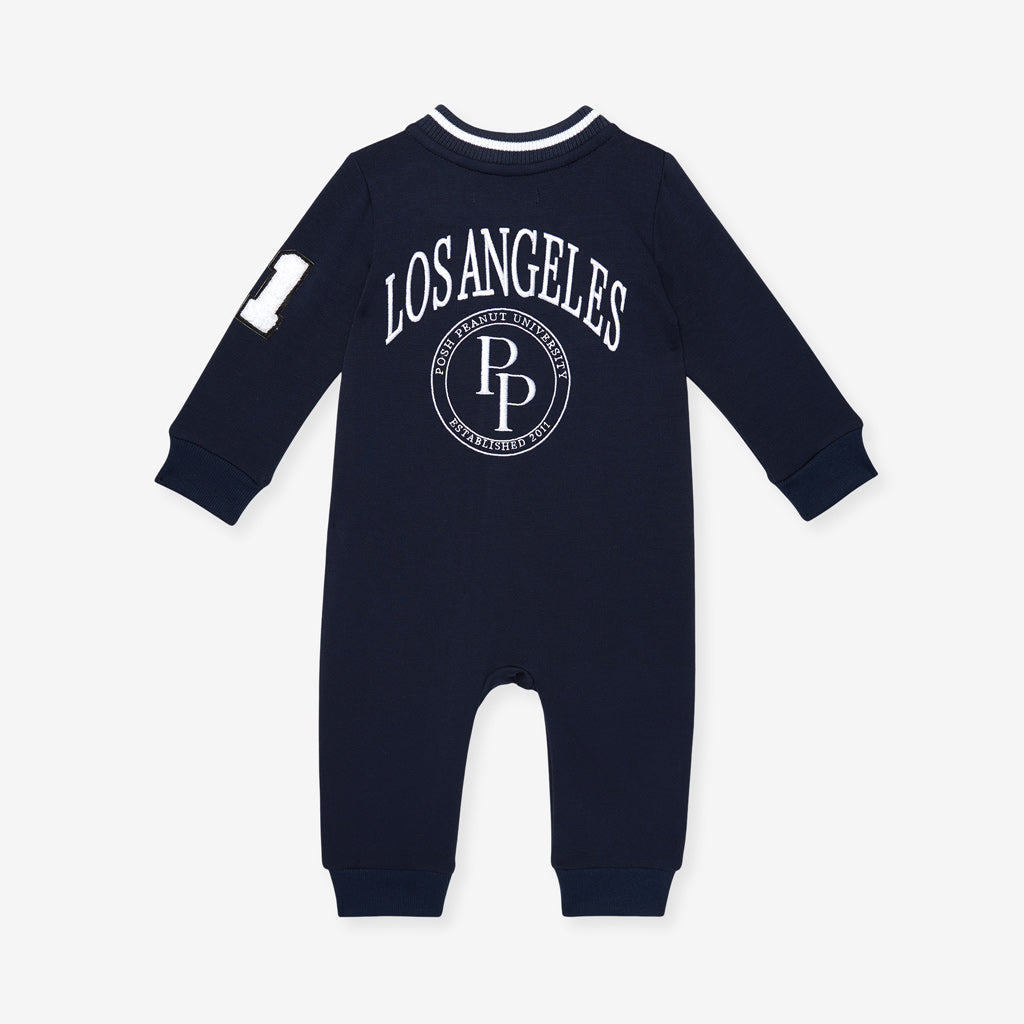 Varsity Navy Fleece Varsity Romper
