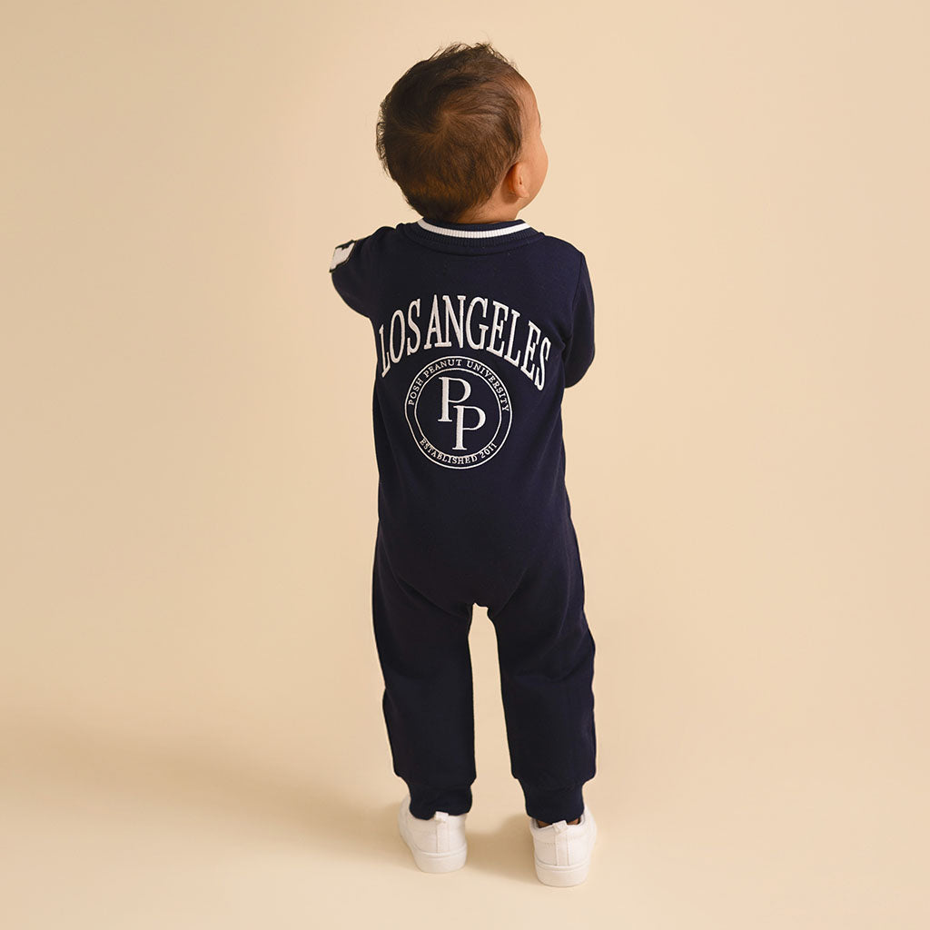 Varsity Navy Fleece Varsity Romper