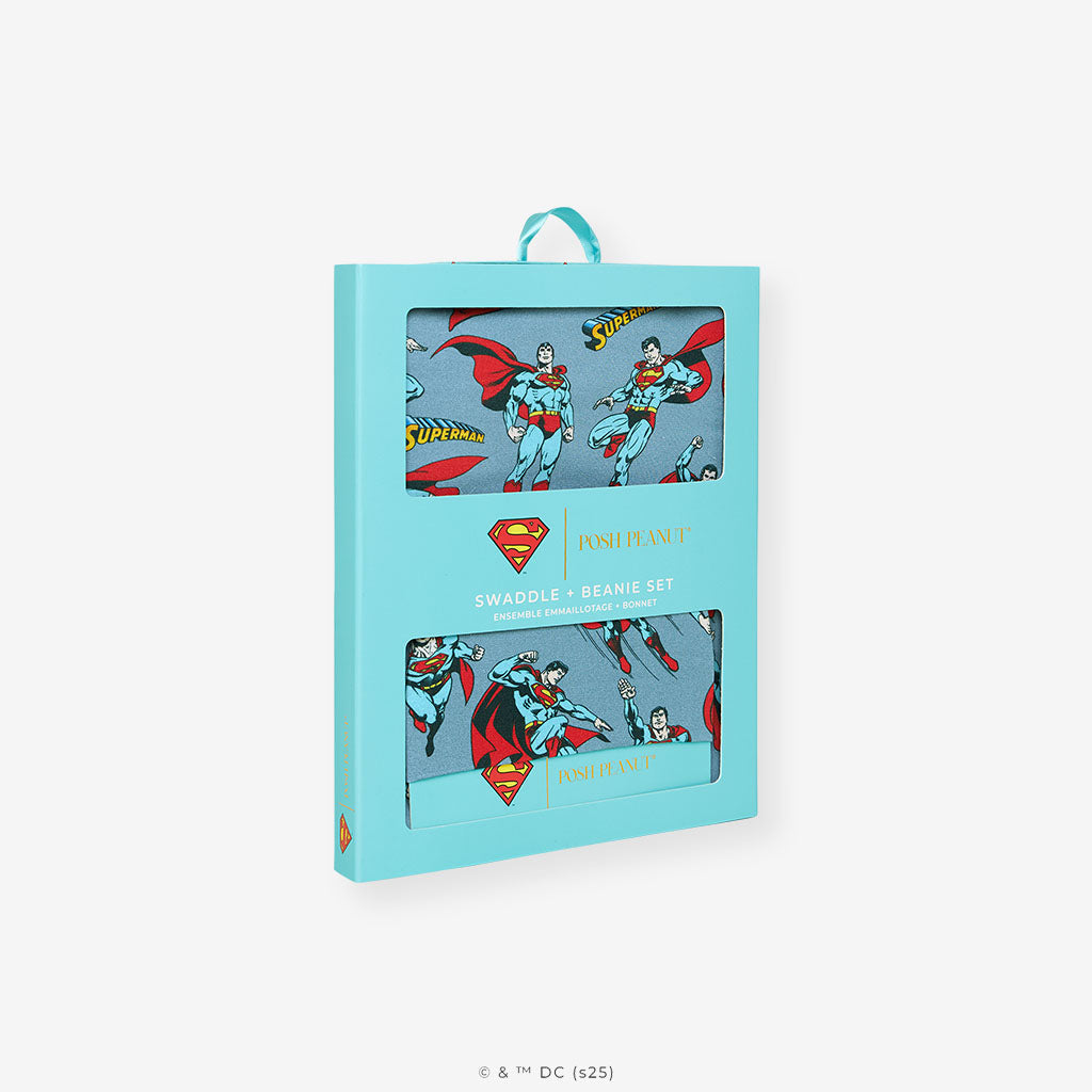 Superman Swaddle Beanie Set
