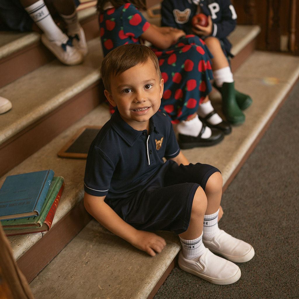 Varsity Navy French Terry Polo Shirt