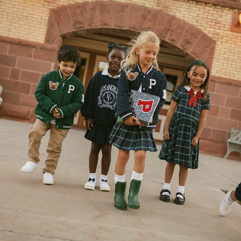 Varsity Navy French Terry Pleated Skort