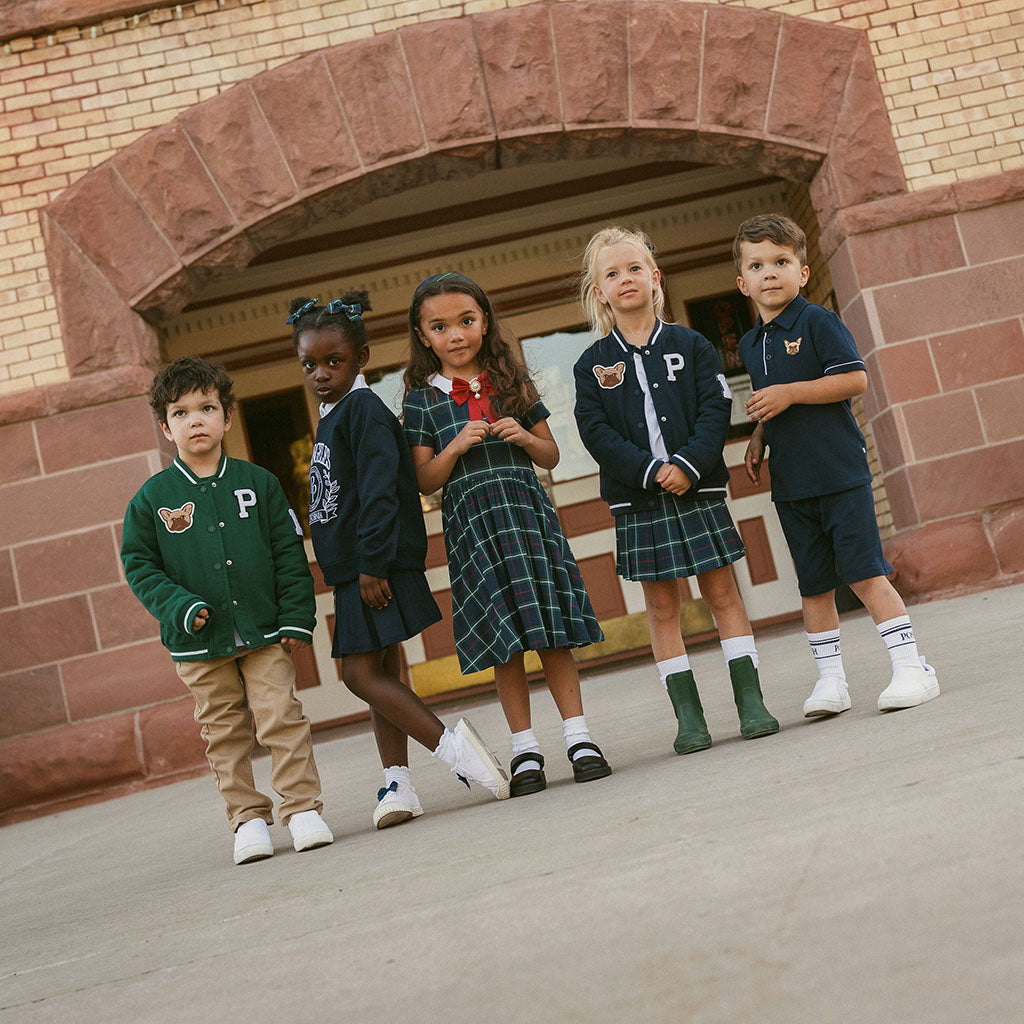 Varsity Navy French Terry Pleated Skort