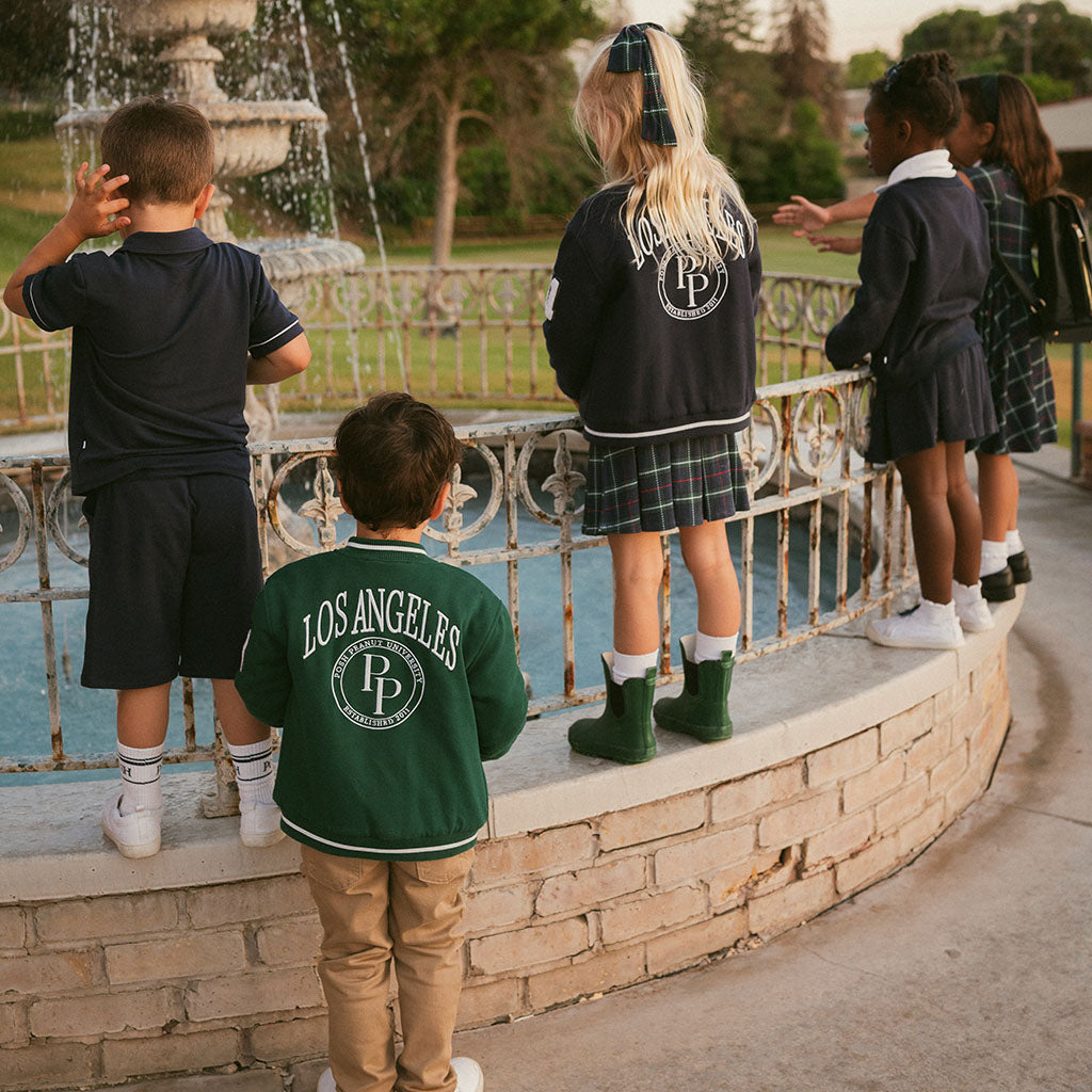 Varsity Navy French Terry Pleated Skort